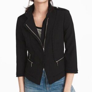 White House Black Market Womens Asymmetrical Zip-Front Bracelet Sleeve Moto Jack